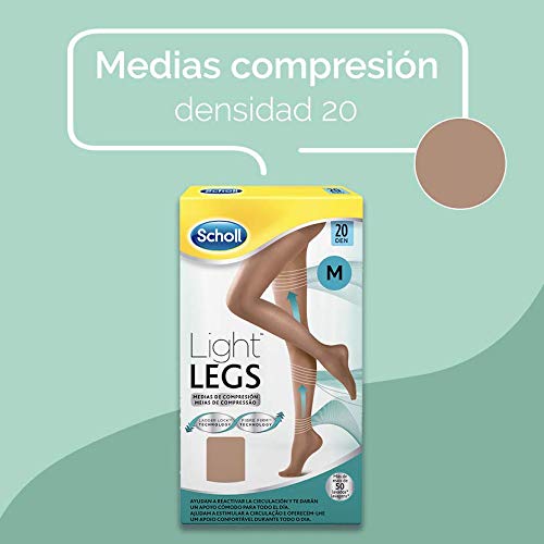 Scholl Medias de Compresión Ligera Mujer Light Legs 20DEN, Color Carne, XL