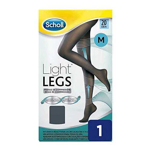 Scholl Medias de Compresión Ligera Mujer Light Legs 20DEN, Color Negro, M
