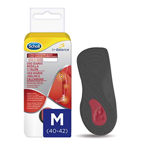 Scholl Plantilla In-Balance para el alivio del dolor de rodilla y talón, 1 par, talla M (40 - 42)