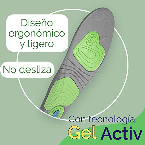 Scholl Plantillas Gel Activ Sport para mujer, para zapatillas deportivas, mayor amortiguación y absorción del olor y sudor, talla 35.5 - 40.5, 1 par (2 plantillas) (3032212)