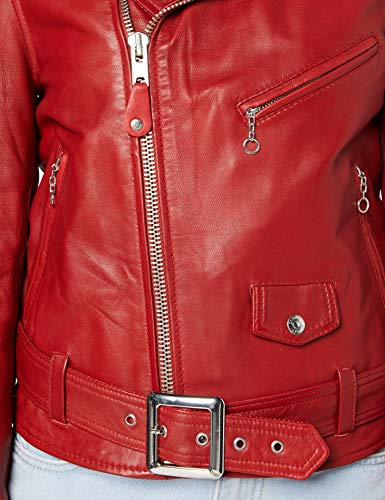 Schott NYC, Chaqueta de manga larga para mujer, Rojo, M
