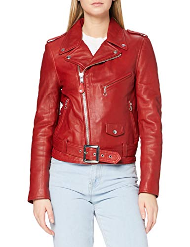 Schott NYC, Chaqueta de manga larga para mujer, Rojo, M