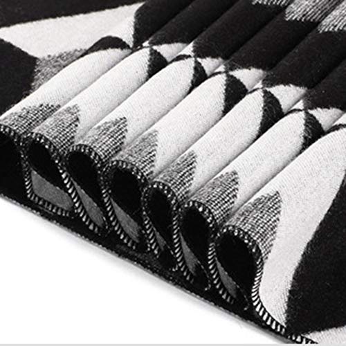 Scra AC Blanco y negro de cuadros cuadros del otoño y del invierno de los hombres de la cachemira de imitación de la tela escocesa de la bufanda versión coreana de salvajes Estudiante Joven bufanda ca