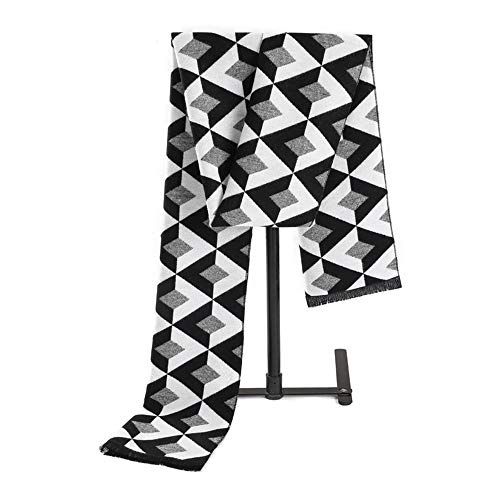 Scra AC Blanco y negro de cuadros cuadros del otoño y del invierno de los hombres de la cachemira de imitación de la tela escocesa de la bufanda versión coreana de salvajes Estudiante Joven bufanda ca