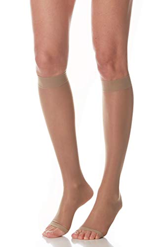 Scudotex - Media Corta de Compresion 140 Punta Abierta, Nature, Talla 4