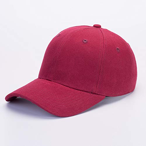 sdssup Sombrero de ala Plana Bordado Versión Coreana de la Gorra de béisbol Gorra Pescador Hip-Hop Hip-Hop Sombrero Rojo Vino M (56-58cm)