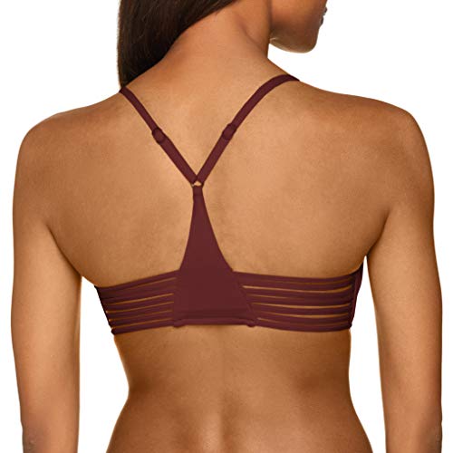 Seafolly Active Multi Rouleau Bralette Parte de Arriba de Bikini, Marrón (Plum Plum), 36 (Talla del Fabricante: 8) para Mujer