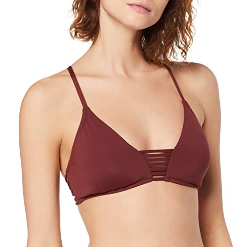 Seafolly Active Multi Rouleau Bralette Parte de Arriba de Bikini, Marrón (Plum Plum), 36 (Talla del Fabricante: 8) para Mujer