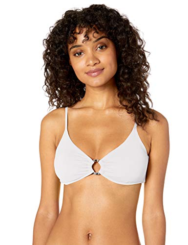 Seafolly Active Ring Front Bralette Parte de Arriba de Bikini, Blanco (White White), 90B (Talla del Fabricante: 12) para Mujer