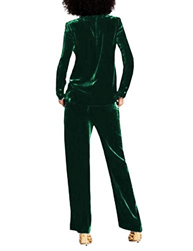 SEBOWEL Mujeres Blazer de Terciopelo Un Botón Slim Fit Traje de Chaqueta