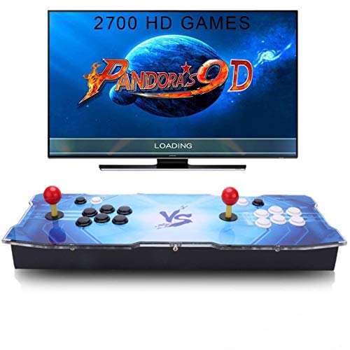 SeeKool Pandora's 9D Juegos clásicos Consola de Videojuegos, 2700 in 1 Multijugador Arcade Game Console, 4 Joystick Partes de la Fuente de alimentación HDMI y VGA y Salida USB