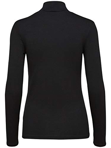 SELECTED FEMME Sfmio Ls Highneck-Noos, Cuello de Tortuga para Mujer, Negro (Black Black), 38 (Talla del fabricante: Medium)