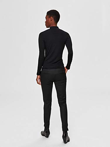 SELECTED FEMME Sfmio Ls Highneck-Noos, Cuello de Tortuga para Mujer, Negro (Black Black), 38 (Talla del fabricante: Medium)