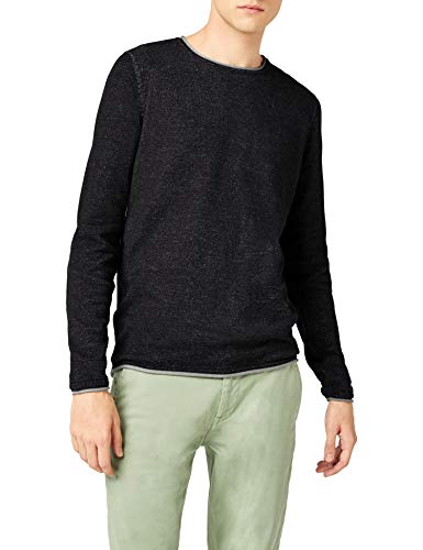 SELECTED HOMME SHNKLOP Crew Neck Noos suéter, Negro (Black), Large para Hombre