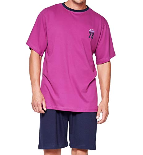 Selente Sweet Dreams - Pijama corto de algodón suave para hombre, varios modelos Color fucsia. X-Large