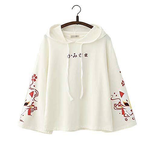 Sencillo japonés Texto Moda De Moda Estético Minimalista Elegante Zorro Sukura Diseño Largo Mangas Capucha Chaqueta