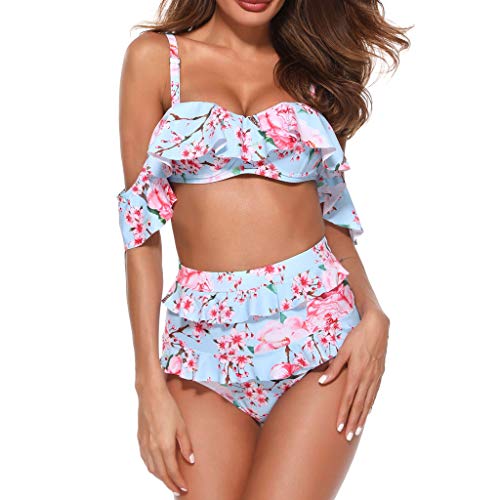 Señoras Sexy de impresión de Corte bajo con Volantes Honda Traje de baño Honda Dividida Traje de baño Verano Playa natación Deportes en Interiores Nuevo Caliente riou