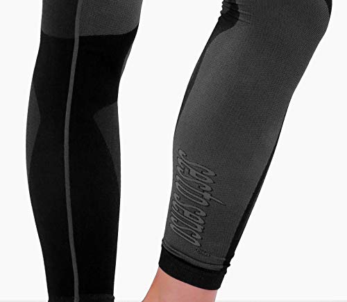 Sesto Senso® Conjunto Térmico Mujer Ropa Interior Térmica de Manga Larga Camisa y Calzoncillos Largos Pantalones Leggins Termo Activo Set (M, Gris)