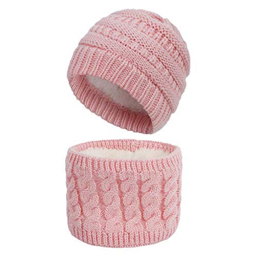 Set de Bufanda y de Gorro para Bebé Niña Niño Invierno Cálido Sombrero y Beanie Bufanda de Punto Pañuelos para el Cuello Unisex para Infantile 0-3 años