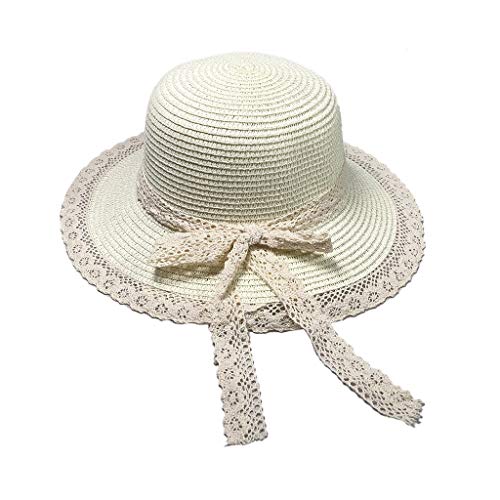 SEWORLD Sombrero de Playa de Paja Plegable Plegable de ala Ancha para Mujer Gorro