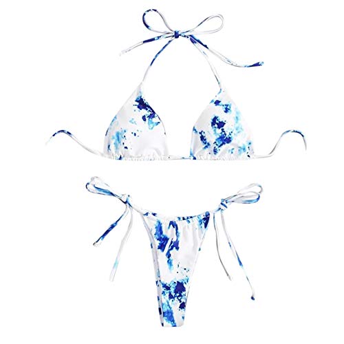 Sexy Bikinis Mujer 2021,Traje de baño Push Up de Bikini Dividido de Tres Puntos con Estampado Sexy para Mujer