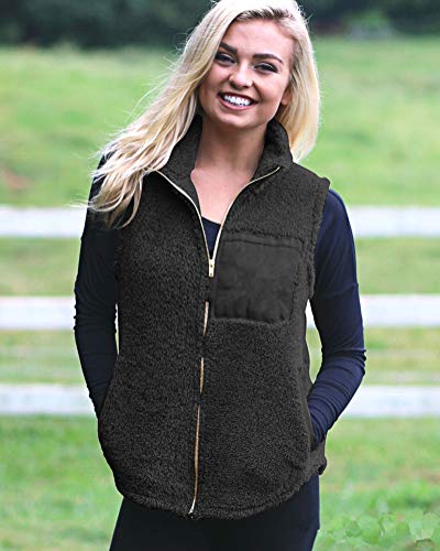 ShallGood Mujer Chaleco Acolchado Cuello Alto Cremallera Frontal Bolsillos Inclinados Ultra-Light Sin Mangas Chaqueta Abajo Windproof Coat con Bolsillos Negro ES 38