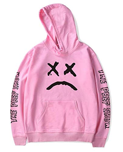 ShallGood Unisex Sudadera con Capucha 2018 Lil Peep Rapper Harajuku Hip Hop Spring Sudadera con Capucha Hombres Mujeres Estampado Ropa EMO Rap Cool Street Hoodie Sweatshirt Rosa Medium