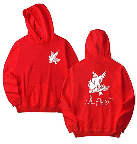 ShallGood Unisexe Mujer Spring Moda Lil Peep Cry Hoodie Tops Tops Hip Hop Rapper Sudaderas con Capucha Manga Larga Suéter Capa Hoodies Sweat Polaire Rojo ES 34