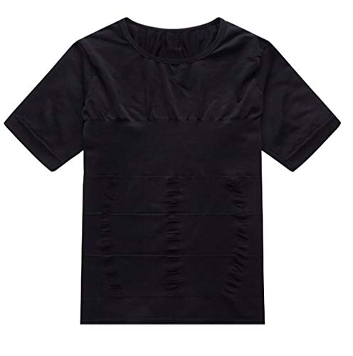 SHANGLY Hombres Body Shaper Chaleco Adelgazante Camiseta Ajustada La Compresión del Pecho Control De La Panza Ropa Interior Fajas,H,M
