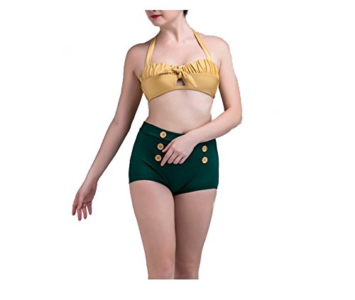 Shangrui Mujer Traje de Baño de la Serie Moda Cintura Alta Cabestrillo Bikini de la Playa(FZIMY1611)