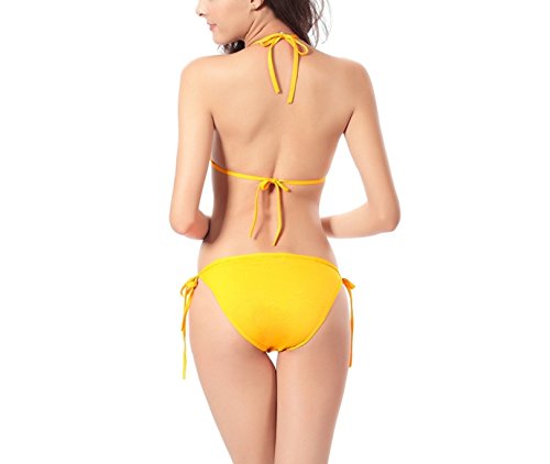 Shangrui Mujer Traje de Baño de la Serie Moda Color Sólido Vendaje Sujetador con Relleno Bikini(FZSW1005)