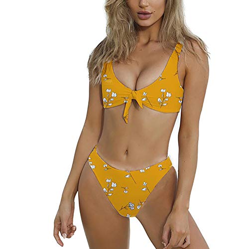 SHANGXIAN Cintura Alta Traje De Baño Tankini Mujer Push Up Estampado Floral Sexy Conjunto De Bikini Bañador De Dos Piezas,H,M