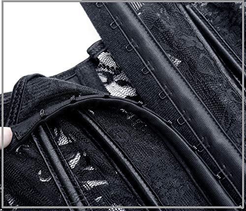 SHAPERIN Conjunto de lencería Sexy de Encaje con corsé Debajo del Busto para Mujer Conjunto con Liguero para el Día de San Valentín Lencería de Ramillete gótico Traje de Cosplay Body Fajas(S)