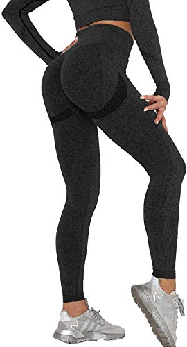 SHAPERIN Leggings deportivos para mujer, para yoga, entrenamiento, fitness #3 Negro S