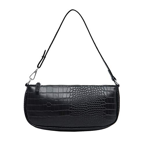 SHCONG Bolsos de Hombro Mujer, Axila Hombro Bolsas Vintage Patrón Cocodrilo Clásico Bolsos Cruzados piel sintética Cierre Cremallera Bolso Bandolera para Escuela Compras Viaje Oficina