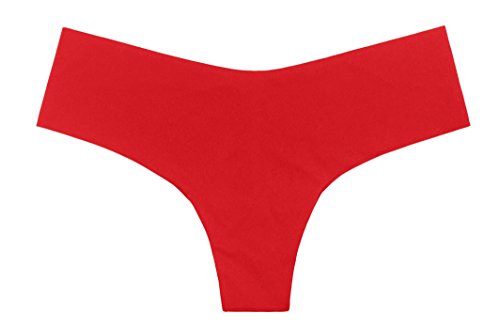 SHEKINI Bragas Brasileñas Tanga Invisible sin Costuras de Talla Baja de Color Puro Basico Braguita Cintura Media Cintura Baja para Mujer Pack de 6 (S,B)