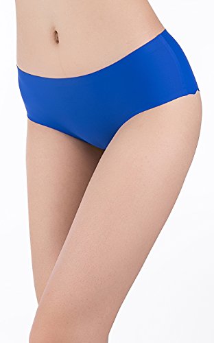 SHEKINI Bragas Invisibles sin Costuras Estilo Bikini de Cintura Baja de Ribete Festoneado de Color Puro para Mujer Pack DE 4/6 (Medium, A)