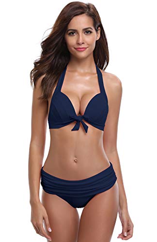 SHEKINI Mujer Braguita de Bkini Pantalón la Parte de Abajo Bikini Interior Braguitas Bañador Traje de Baño Bragas (XX-Large, Azul Oscuro)
