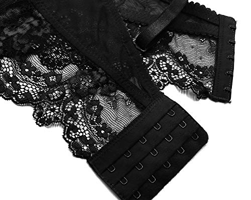 SHEKINI Mujer Conjunto de Lencería de Encaje Transparente Sujetadores y Bragas Ligero Comodo