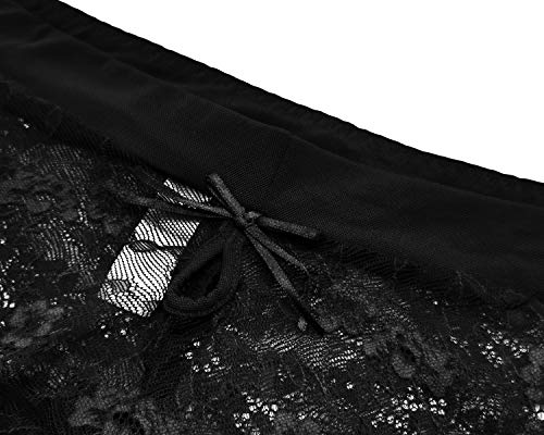 SHEKINI Mujer Conjunto de Lencería de Encaje Transparente Sujetadores y Bragas Ligero Comodo