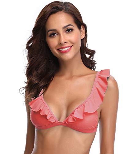 SHEKINI Trenza para Mujer Bañador de Dos Piezas Lindo Bikini para Bandeau (XL, Top Sandía Roja)