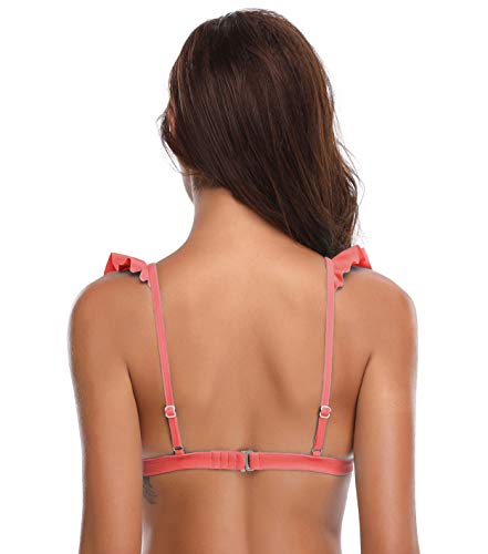 SHEKINI Trenza para Mujer Bañador de Dos Piezas Lindo Bikini para Bandeau (XL, Top Sandía Roja)