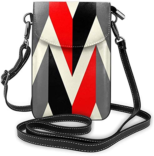 shenguang Handy Geldbörse Geometrisch Abstrakt Rot Schwarz Grau Linie Telefon Geldbörse 3D Gedruckte Lebendige Kartenhalter Winzige Tasche Robuste PU Leder Pass Geldbörse Geldbörse Mit Gurt