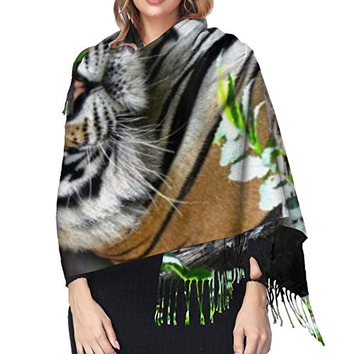 shenguang Tigre de Bengala en el bosque de cachemira gran chal invierno grueso cálido bufanda abrigo chal