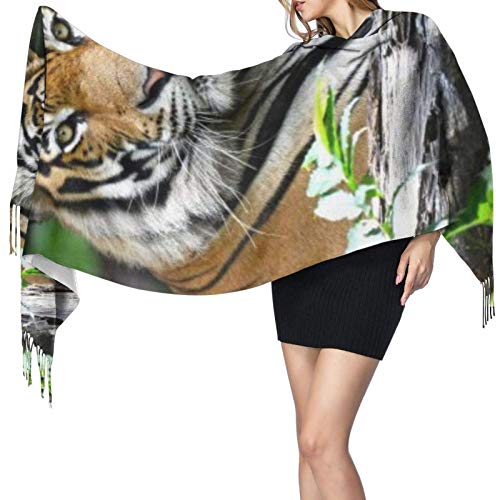 shenguang Tigre de Bengala en el bosque de cachemira gran chal invierno grueso cálido bufanda abrigo chal