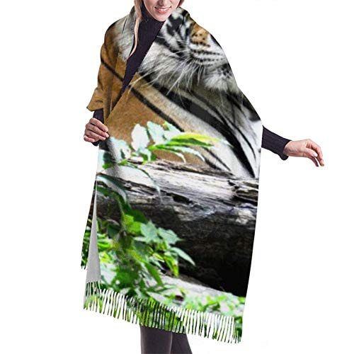 shenguang Tigre de Bengala en el bosque de cachemira gran chal invierno grueso cálido bufanda abrigo chal