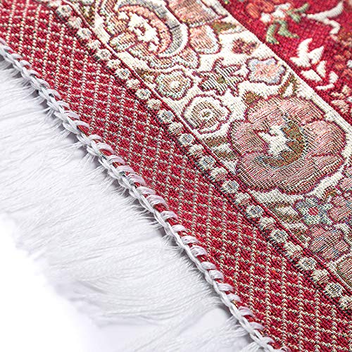 Sheuiossry Alfombra de oración musulmana con motivo de mezquita roja, alfombra islámica, ideal como regalo para hombres y mujeres musulmanes