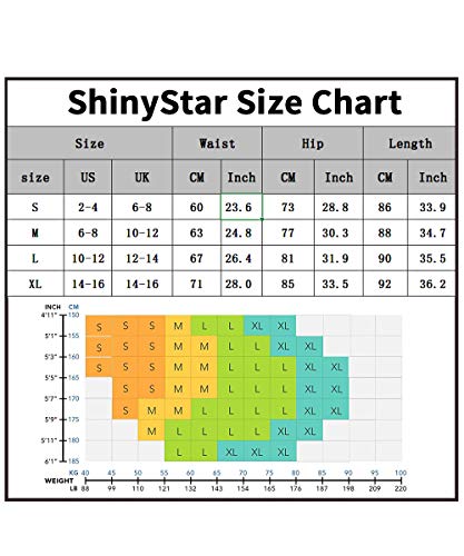 ShinyStar Leggings de Yoga de Cintura Alta sin Costura para Mujer Estiramiento Gimnasio Entrenamiento Leggings para Correr Nergo S.