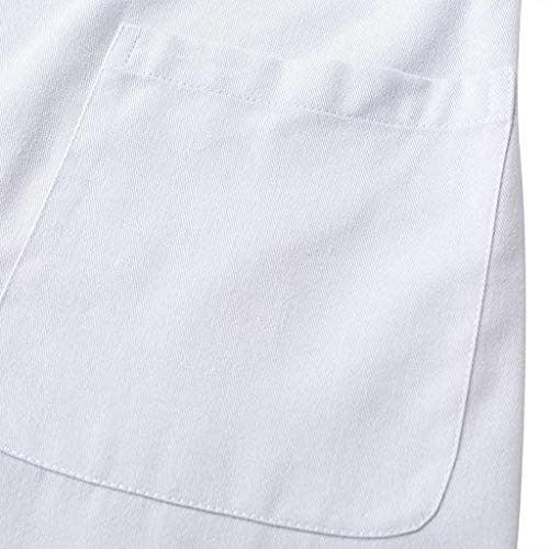 SHOBDW 2019 Liquidación Venta Bata Médica para Mujer Unisex Bata de Laboratorio Enfermera Sanitaria de Trabajo Blanca Manga Larga Mujer Botón Bolsillos Abrigos Mujer Blanco Talla Grande(Blanco,L)