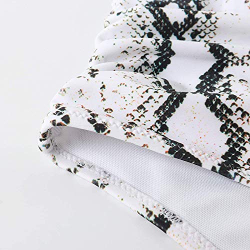 SHOBDW Bikinis Mujer 2021 Push up Bikini de Tres Puntos con Estampado de Cebra y Tira Mujeres Conjunto de Traje de BañO Brasileños Bañador Ropa de Dos Piezas vikinis(Blanco,XL)